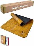 beneyu ® Langlebige & rutschfeste Premium Kork Yogamatte aus Portugal (EU) - Schadstofffreie Yogamatte für Ansp