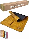 beneyu ® Langlebige & rutschfeste Premium Kork Yogamatte aus Portugal (EU) - Schadstofffreie Yogamatte für Ansp