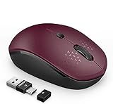 seenda Bluetooth Maus, Wiederaufladbare Kabellose Funkmaus für Laptop/PC/Smart TV/Mac/Smartphone/Tablet/iPad - W