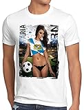 style3 Bayern Soccer Girl Herren T-Shirt Fußball Trikot München Oktoberfest Germany, Größe:5XL, Farbe:Weiß