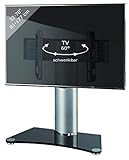 VCM 17832 TV Standfuß Tischfuß Fernseh Aufsatz Fuß Erhöhung schwenkbar drehbar Schwarzglas Windoxa Max