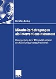 Mitarbeiterbefragungen als Interventionsinstrument: Untersuchung Ihrer Effektivität Anhand des Kriteriums Arbeitszufriedenheit (German Edition)