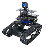 Raspberry Pi 4B AI Roboterkit mit Laserradar ROS SLAM Smart Auto DIY Panzer Robotik Kit Karten erstellen, Autonome Navigation, Objekterkennungsverfolgung, Folgen (Schwarz, Raspberry Pi 4B 4GB)