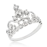 Sovats Damen CZ Kronen-Ring, Größe 54