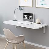 YVX An der Wand montierter Klapptisch Computertisch Faltbarer an der Wand montierter Klapptisch Arbeitsplatte Platzsparender schwimmender Laptop-Schreibtisch für Zuhause-60 * 50
