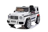 Mercedes Benz G63 AMG Jeep SUV Geländewagen Kinderfahrzeug Kinderauto Elektroauto Fernbedienung MP3 Anschluss in Weiß