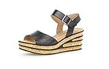 Gabor Damen Sandalen, Frauen Sandaletten,hoch,weiblich,lady,ladies,women's,woman,sommerschuhe,keilsandaletten,keilabsatz,schwarz,38.5 EU / 5.5 U
