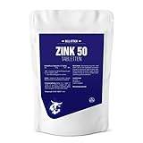 Zink 50mg Depot Tabletten von Bull Attack - 500 vegane Tabletten - reines Zinc Gluconat hochdosiert - für Akne, Immunsystem, Muskelaufbau, T