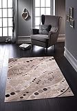 MOZATO Tripoli Design-Teppich, Kurzflor (12 mm), Trend-Teppich, Wohnzimmer-Teppich, Schlafzimmer-Teppich, Flur-Teppich cremefarben / weiß 200 x 290