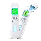 KALAOK Infrarot Thermomet, Stirnthermometer Ohrthermometer Infrarot Fieberthermometer, Geeignet für Babys Kinder und Erwachsene, 40 Sätze Speicherfunktion (Batterie Einschließen)