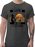 Angler Geschenke & Angeln Zubehör - Wie der Vater so der Sohn - Angeln - schwarz/orange - XL - Dunkelgrau - Rundhals - L190 - Tshirt Herren und Männer T-S