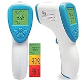 LEYF Digitales Fieberthermometer - Stirnthermometer für Erwachsene,Kinder und Babys - LCD Display Thermometer Kontaktlos - Infrarot Berührungsloses - 3 Farben Bildschirmanzeige - Fieb