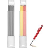 Tischler Bleistift Ersatzminen für Konstruktionen, 12 Stücke Einfarbige Bleistiftminen, 2,8 mm Tiefes Loch Mechanischer Bleistift Ersatz Graue Rote Gelbe Farbige Bleistift Ersatzminen für Markierung