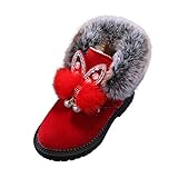 Dinnesis Baby Winterschuhe Mädchen Plüsch Hasen Ohren Stiefel Knöchel Sport Kurze Bootie Freizeitschuhe Rutschfest Weiche L