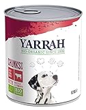 Yarrah Bio Hundefutter Bröckchen Huhn, Rind, Brennessel, Tomate, 820 g, 6er Pack (6 x 820 g)