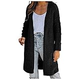 AFFGEQA Strickjacke Damen Langarm Strickpullover Sweatjacke Freizeitjacke Leicht Jacke Windbreaker Outdoorjacke Winddicht Atmungsaktiv Sportjacke Strick