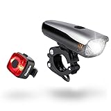 Deilin Fahrradlicht Set - Fahrradlicht Vorne, Fahrrad Licht LED Fahrradbeleuchtung USB Aufladbar Akku StVZO Zugelassen IPX5 Wasserdicht Fahrradlampe 2 Licht-Modi F