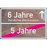 vanva 6 Geschenk Mädchen Schild mit Spruch 30x20 cm Herzlichen Glückwunsch Ortsschild Heart Edition 2022 Geschenk für Junge 6 Jahre Party Deko Geschenkideen für den 6 Geburtstag Türkis B