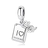 Charm Anhänger,925 Sterling Silber Perlen Charm I Liebe Lesen Buch Anhänger Charms Fit Armbänder Diy Frauen Schmuck