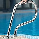 Comif-Bürostuhl Edelstahl-Schwimmbad-Handläufe, einfach zu installierende Sicherheits-Handläufe mit Bodenplatte, geschwungene Spa-G