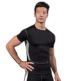 T-Shirt Herren Sommer Rundhals Kurzarm Sportshirt Herren Lauf Workout Fitness Schwimmen Funktionsshirt Slim Fit Atmungsaktiv Komfortabel Shirt H
