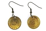 Miniblings 5 Pfennig Münze Ohrringe BRD Mark Geld D-Mark Glückspfennig Glück - Handmade Modeschmuck I Ohrhänger Ohrschmuck versilb