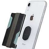 Sinjimoru Smartphone Kartenhalter mit Geldklammer, Portemonnaie für Kreditkarten Slim Wallet Kartenetui Karten Portemonnaie für iPhone & Android, Sinji Mount Z-Slot. Olivg