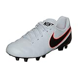 Nike JR Tiempo Legend VI FG, Unisex Baby Stiefel, Multicolor - Silber/Schwarz/Orange (Pure Platinum/Schwarz-Hypr Orng) - Größe: 27 1/2