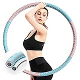 Hula Hoop Reifen, HORAY Hula Hoop zur Gewichtsreduktion, Einstellbares Gewicht 1 bis 3.5 kg Beschwerter, 6 Segmente Abnehmbarer Hula Hoop für Erwachsene mit Stabiler Edelstahlkern für Fitness/Training