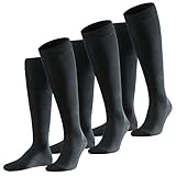 FALKE Herren Kniestrumpf Family 3er Pack, 43-46, Black-3000