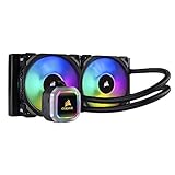 Corsair Hydro Series H100i RGB Platinum Wasserkühlung/CPU-Flüssigkeitskühlung (240mm Radiator, Zwei ML Pro 120mm RGB PWM Lüfter, Erweiterte softwaregesteuerte RGB Beleuchtung) schw