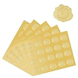 Sticker Hochzeit Aufkleber im Siegelstempel Siegelwachs Wachssiegel Herz Stempel Wachsstempel Design Gold 300 Stück Selbstkleb