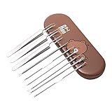 Mitesser-Entferner Komedonen-Extraktor-Kit Blackhead Remover Comedone-Extraktor,gebogener Schwarzkopf-Pinzetten-Kit,8-Köpfe professionelle Edelstahlpickel Akne-Flecken-Entfernungswerkzeuge Mitesser-E