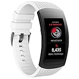 ANBEST Kompatibel mit Gear Fit 2 Pro/Fit 2 Armband Silikon Ersatzband für Samsung Gear Fit 2 Pro SM-R365/Gear Fit 2 SM-R360, (Weiß,L)