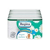 Regina Camomila Toilettenpapier, 42 Rollen, 3-lagig, 150 Dienstleistungen pro Rolle, parfümiert mit Kamille-Duft, recycelbares Papier, 100% FSC®-zertifiziertes Pap