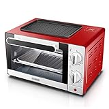 Toaster Backofen Mini Backofen Multifunktionale Haushaltsbackmaschine 10L KapazitäT Temperatureinstellung Mit Timer Pizza Brot Kuchen Ofen KüChe Backen HalogenöF