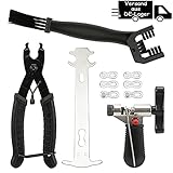 Fahrrad Reparatur Werkzeug Set, Kettenschloss Zange, Fahrrad Ketten Werkzeug, Fahrrad Kettenbürste,Ketten Prüfer,3 Paar Fahrrad Fehlt Link, Kettenwerkzeug Reparatur Set für Fahrrad (Black)