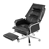WEDF Boss Bürostuhl， Bürostuhl mit hoher Rückenlehne Boss Chair Verstellbarer ergonomischer Schreibtischstuhl mit gepolsterten Armlehnen，Executive Lederdrehstuhl mit Lendenwirbelstü