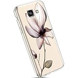 Ysimee Hülle kompatibel mit Samsung Galaxy A3 2016 Handyhülle, Transparent Weiche Silikon Schutzhülle Muster Blumen [Crystal Klar] TPU Bumper Case Dünne Stoßfeste Protective Hülle, B