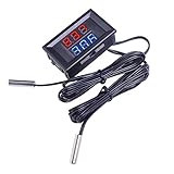JCMY Relaismodul DC 4V-28V Mini Dual-Display-Digital-Thermometer mit Dual NTC Wasserdichtes Metallfühler Temperatur-Sensor-Prüfvorrichtung Electronic Components Kit. (Color : Blue)