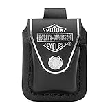 Zippo HDPBK 60001255 Harley-Davidson Lighter Pouch Black Feuerzeug-Tasche, Messing, Schw