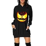 MOKBAY Halloween Kostüm Damen Langarm Blusenkleid Casual Fashion Lose Plus Size Halloween Print Tops Halloween Plastikmesser Paare Decorations Indoor Cute Umhang Halloween Decorations O