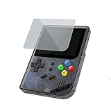 DXL Upgraded Opening Linux Tony System , RG300 Handheld Game Console , Retro Game Console Built in 3007 Classic Games, Portable Video Game Console (Schwarz) (Schwarz transparent)