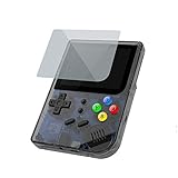 DXL Upgraded Opening Linux Tony System , RG300 Handheld Game Console , Retro Game Console Built in 3007 Classic Games, Portable Video Game Console (Schwarz) (Schwarz transparent)