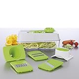 GOURMETmaxx 03695 Obst- und Gemüsehobel-Set mit Auffangbehälter, 9-teilig, Limeg