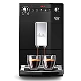 Melitta Purista F 230-102 Kaffeevollautomat mit flüsterleisem Kegelmahlwerk (Direktwahltaste, 2-Tassen Funktion, 20 cm Breite, entnehmbare Brühgruppe) schw