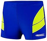 Aqua Speed Trainings Badehose Jungen + gratis eBook | Kinderbadehose eng | Wettkampf Schwimmhose | Schwimmbekleidung 28. Blau Grün Gr. 134 | Andy