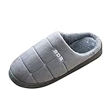 Dorical Hausschuhe Herren Winter Hausschuhe Warm Plüsch Slippers Pantoffeln Bequem rutschfeste Leicht Slippers Hüttenschuhe Filzpantoffeln Freizeitschuhe S