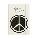 Notizbuch mit Peace-Zeichen, mit Anti-Kriegsmuster, dickes Tagebuch, Schneeflocken, W
