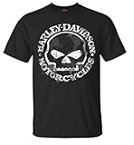 Harley-Davidson Herren T-Shirt Hand Made Willie G Skull Distressed 30294030, schwarz, XX-Larg